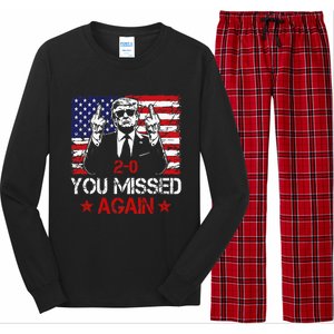 You Missed Again Trump 2024 Election Us Flag Long Sleeve Pajama Set