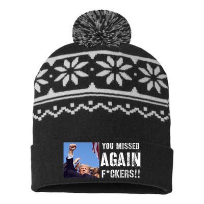 You Missed Again Fvckers You Missed USA-Made Snowflake Beanie