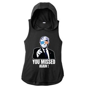 You Missed Again Ladies PosiCharge Tri-Blend Wicking Draft Hoodie Tank