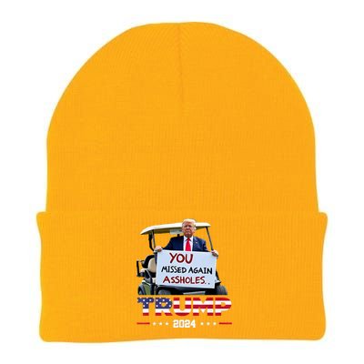 You Missed Again Assholes Trump 2024 Knit Cap Winter Beanie