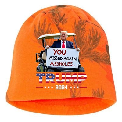 You Missed Again Assholes Trump 2024 Kati - Camo Knit Beanie