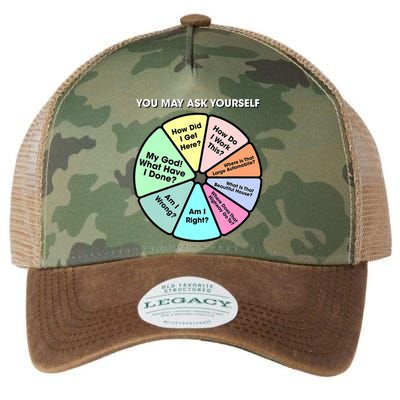 You May Ask Yourself Classic 80S Pop Music Retro Pie Chart Legacy Tie Dye Trucker Hat