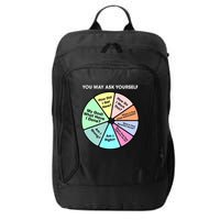 You May Ask Yourself Classic 80S Pop Music Retro Pie Chart City Backpack