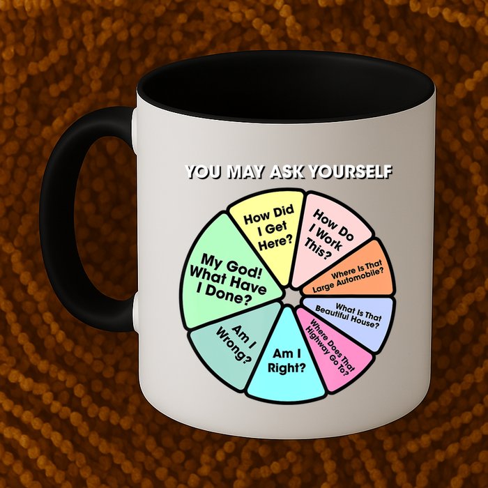 You May Ask Yourself Classic 80S Pop Music Retro Pie Chart Mug