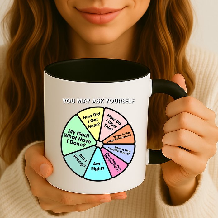 You May Ask Yourself Classic 80S Pop Music Retro Pie Chart Mug