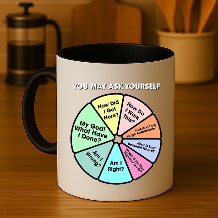 You May Ask Yourself Classic 80S Pop Music Retro Pie Chart Mug