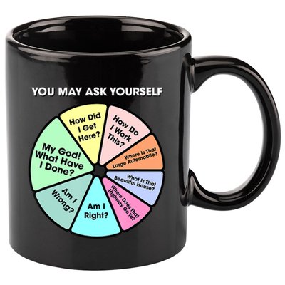 You May Ask Yourself Classic 80S Pop Music Retro Pie Chart 11oz C Handle Ceramic Mug