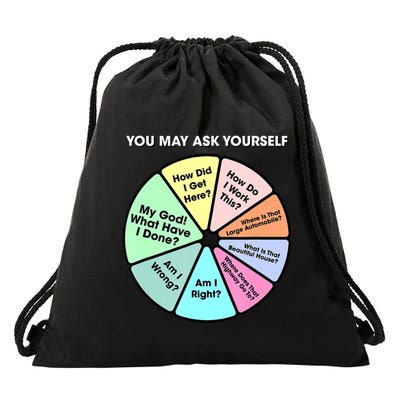 You May Ask Yourself Classic 80S Pop Music Retro Pie Chart Drawstring Bag