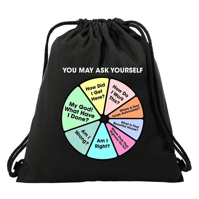 You May Ask Yourself Classic 80S Pop Music Retro Pie Chart Drawstring Bag