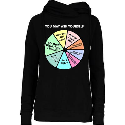You May Ask Yourself Classic 80S Pop Music Retro Pie Chart Womens Funnel Neck Pullover Hood