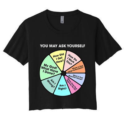 You May Ask Yourself Classic 80S Pop Music Retro Pie Chart Crop Top