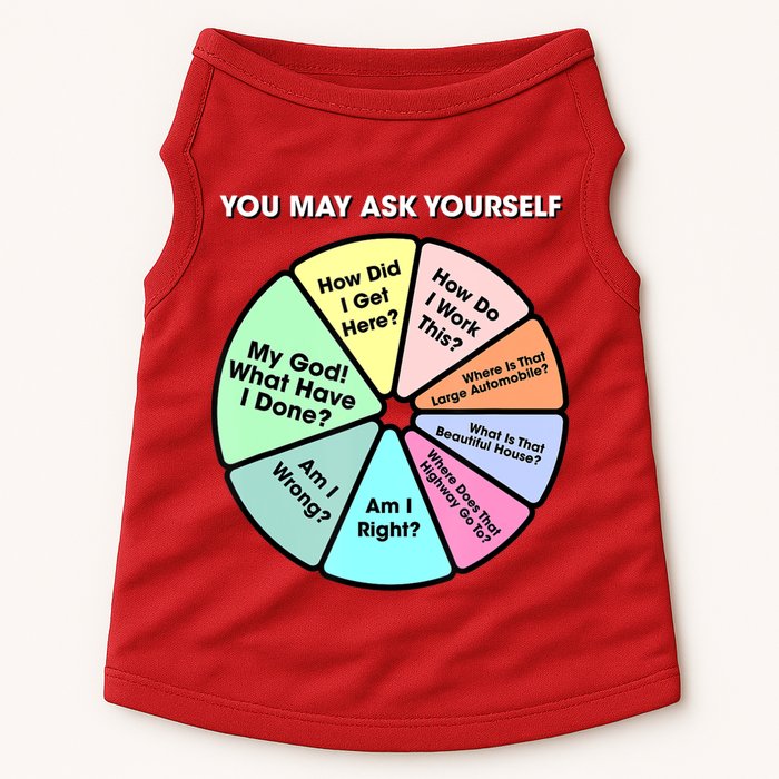 You May Ask Yourself Classic 80S Pop Music Retro Pie Chart Doggie Tank