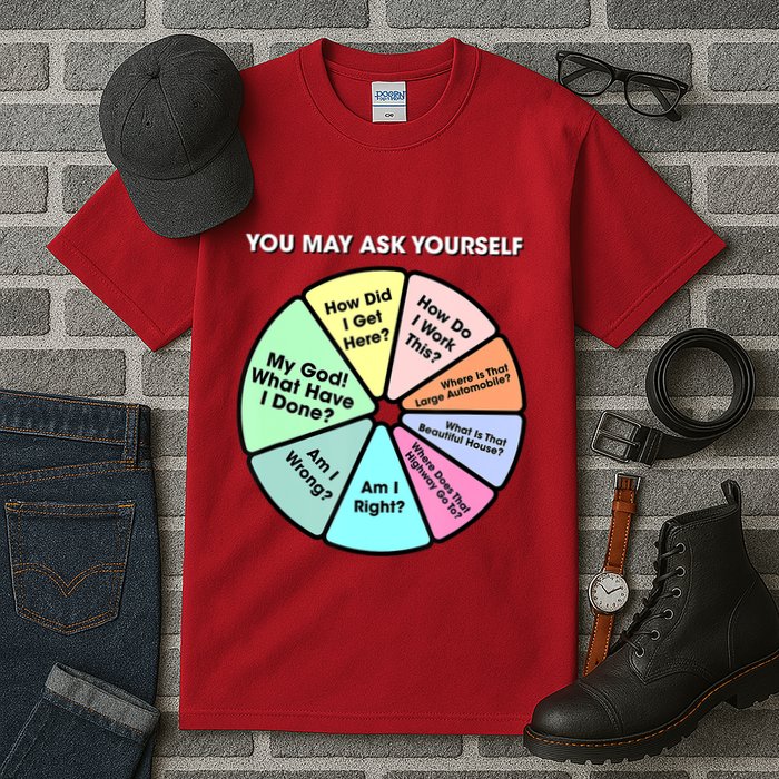 You May Ask Yourself Classic 80S Pop Music Retro Pie Chart Tall T-Shirt
