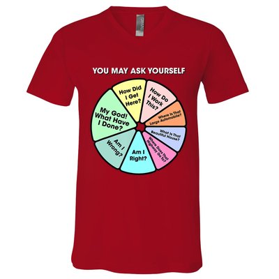 You May Ask Yourself Classic 80S Pop Music Retro Pie Chart V-Neck T-Shirt