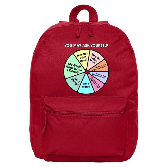 You May Ask Yourself Classic 80S Pop Music Retro Pie Chart 16 in Basic Backpack