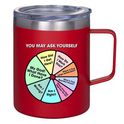 You May Ask Yourself Classic 80S Pop Music Retro Pie Chart 12oz Stainless Steel Coffee Mug