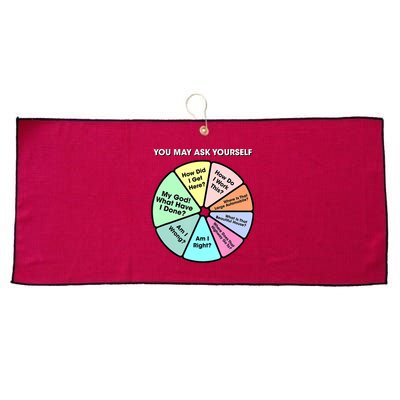 You May Ask Yourself Classic 80S Pop Music Retro Pie Chart Large Microfiber Waffle Golf Towel