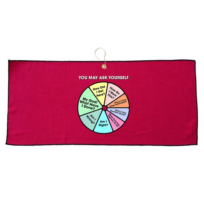 You May Ask Yourself Classic 80S Pop Music Retro Pie Chart Large Microfiber Waffle Golf Towel