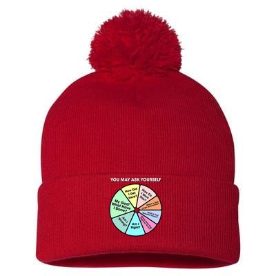 You May Ask Yourself Classic 80S Pop Music Retro Pie Chart Pom Pom 12in Knit Beanie