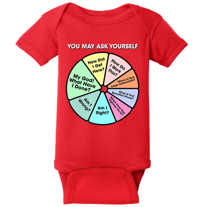 You May Ask Yourself Classic 80S Pop Music Retro Pie Chart Baby Bodysuit