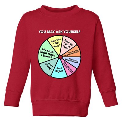 You May Ask Yourself Classic 80S Pop Music Retro Pie Chart Toddler Sweatshirt