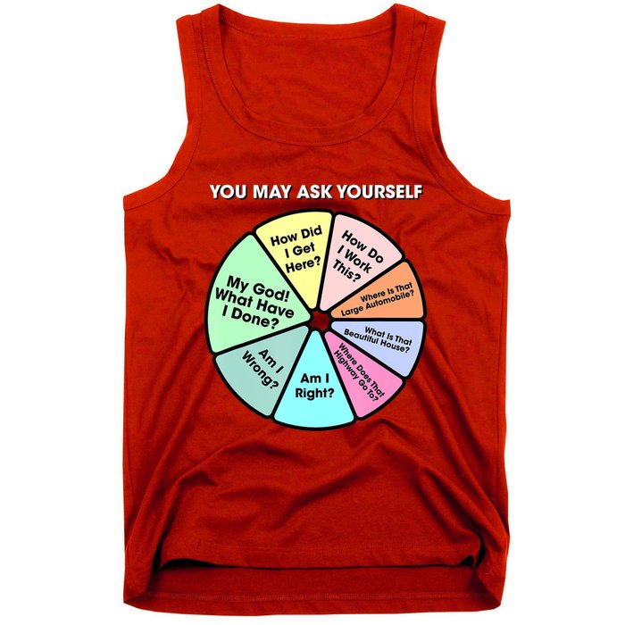 You May Ask Yourself Classic 80S Pop Music Retro Pie Chart Tank Top
