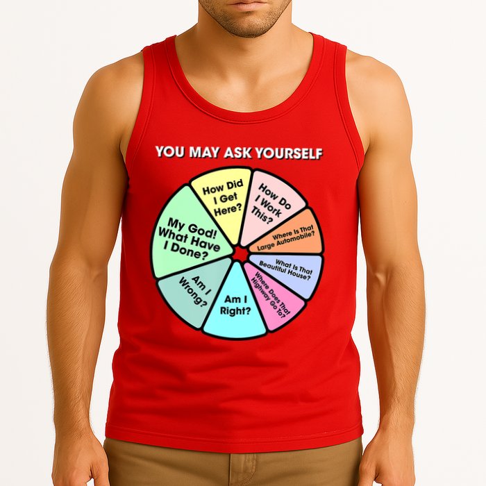 You May Ask Yourself Classic 80S Pop Music Retro Pie Chart Tank Top