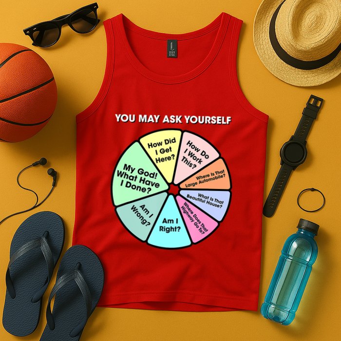 You May Ask Yourself Classic 80S Pop Music Retro Pie Chart Tank Top