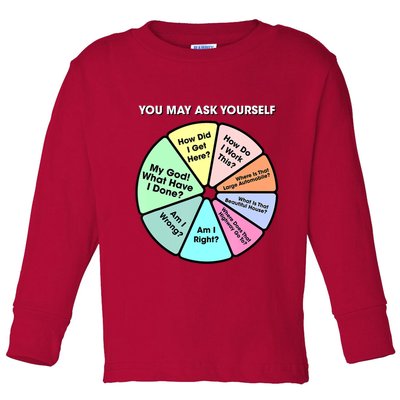 You May Ask Yourself Classic 80S Pop Music Retro Pie Chart Toddler Long Sleeve Shirt
