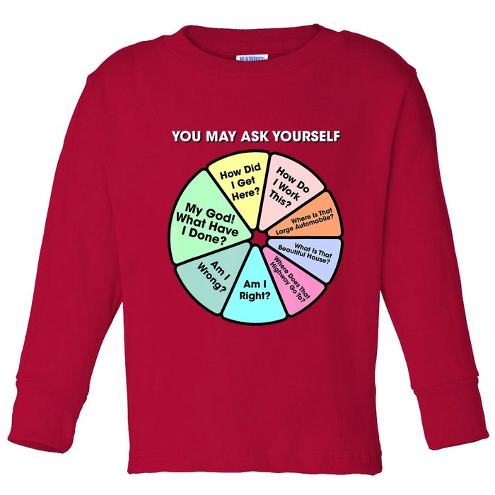 You May Ask Yourself Classic 80S Pop Music Retro Pie Chart Toddler Long Sleeve Shirt
