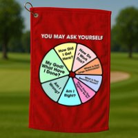 You May Ask Yourself Classic 80S Pop Music Retro Pie Chart Golf Towel