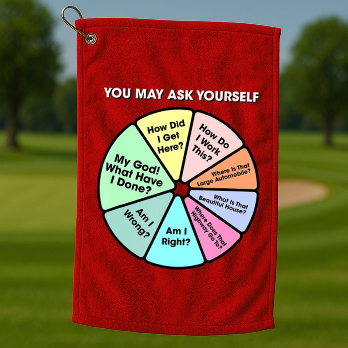 You May Ask Yourself Classic 80S Pop Music Retro Pie Chart Golf Towel
