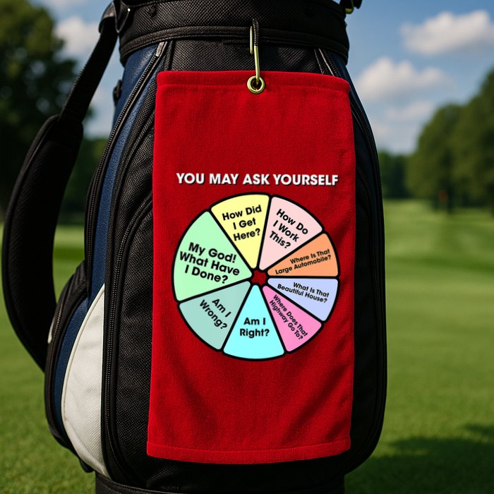 You May Ask Yourself Classic 80S Pop Music Retro Pie Chart Golf Towel