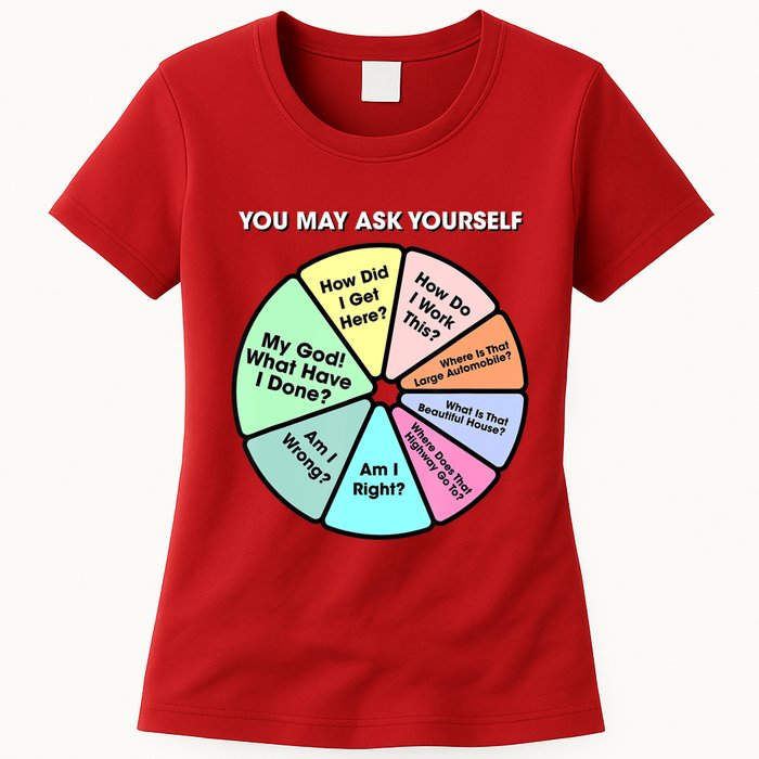 You May Ask Yourself Classic 80S Pop Music Retro Pie Chart Womens T-Shirt