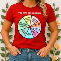 You May Ask Yourself Classic 80S Pop Music Retro Pie Chart Womens T-Shirt