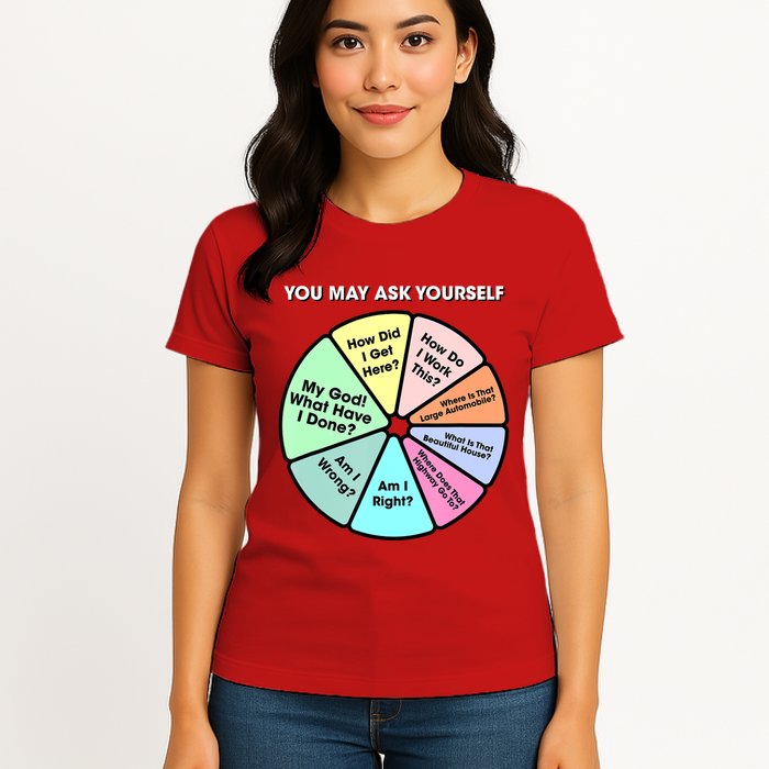 You May Ask Yourself Classic 80S Pop Music Retro Pie Chart Womens T-Shirt