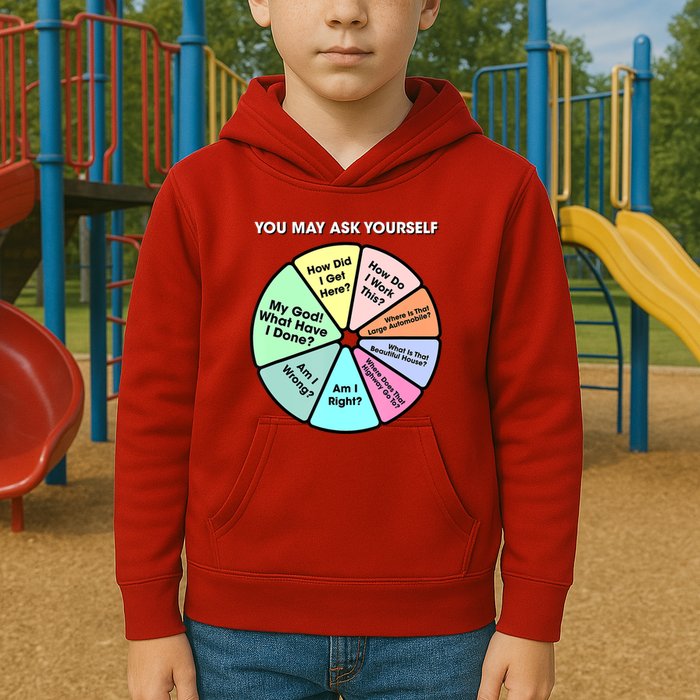 You May Ask Yourself Classic 80S Pop Music Retro Pie Chart Kids Hoodie