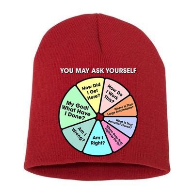 You May Ask Yourself Classic 80S Pop Music Retro Pie Chart Short Acrylic Beanie