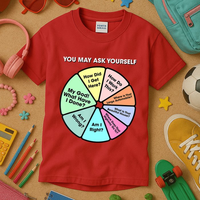 You May Ask Yourself Classic 80S Pop Music Retro Pie Chart Kids T-Shirt