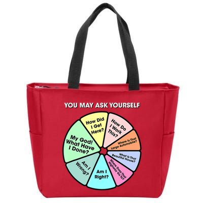 You May Ask Yourself Classic 80S Pop Music Retro Pie Chart Zip Tote Bag