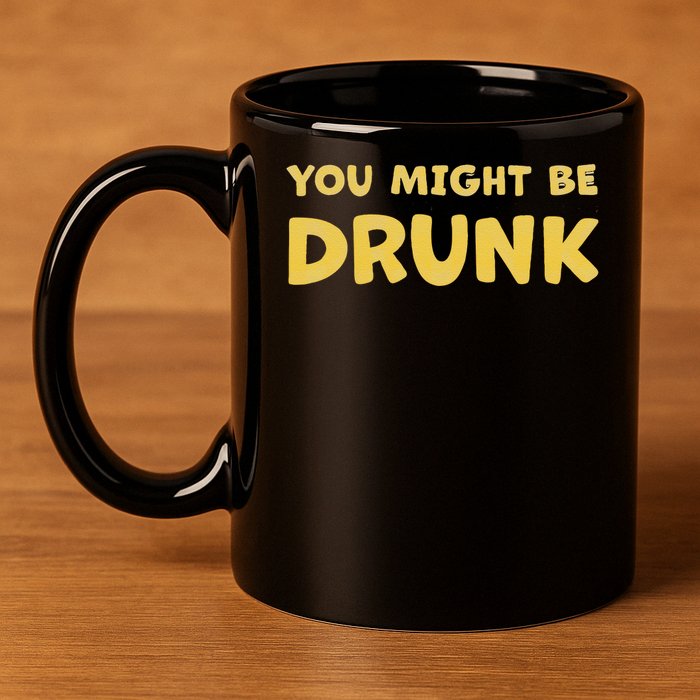 You Might Be Drunk Funny Drinking Humor 11oz C Handle Ceramic Mug