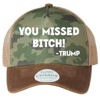 You Missed Bitch! Trump 2024 Funny Trump Rally Gear Legacy Tie Dye Trucker Hat