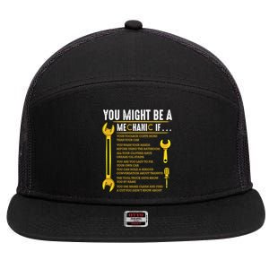 You Might Be A Mechanic If Funny Sarcastic Humor Quotes Great Gift 7 Panel Mesh Trucker Snapback Hat