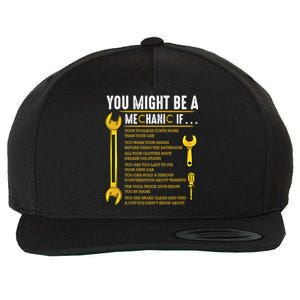 You Might Be A Mechanic If Funny Sarcastic Humor Quotes Great Gift Wool Snapback Cap