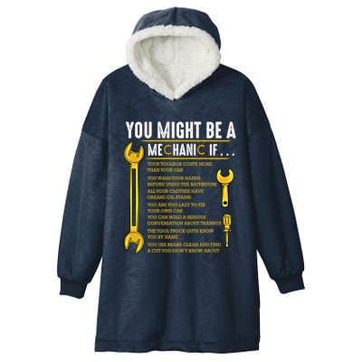 You Might Be A Mechanic If Funny Sarcastic Humor Quotes Great Gift Hooded Wearable Blanket