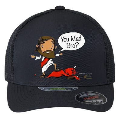 You Mad Bro Funny Jesus Flexfit Unipanel Trucker Cap