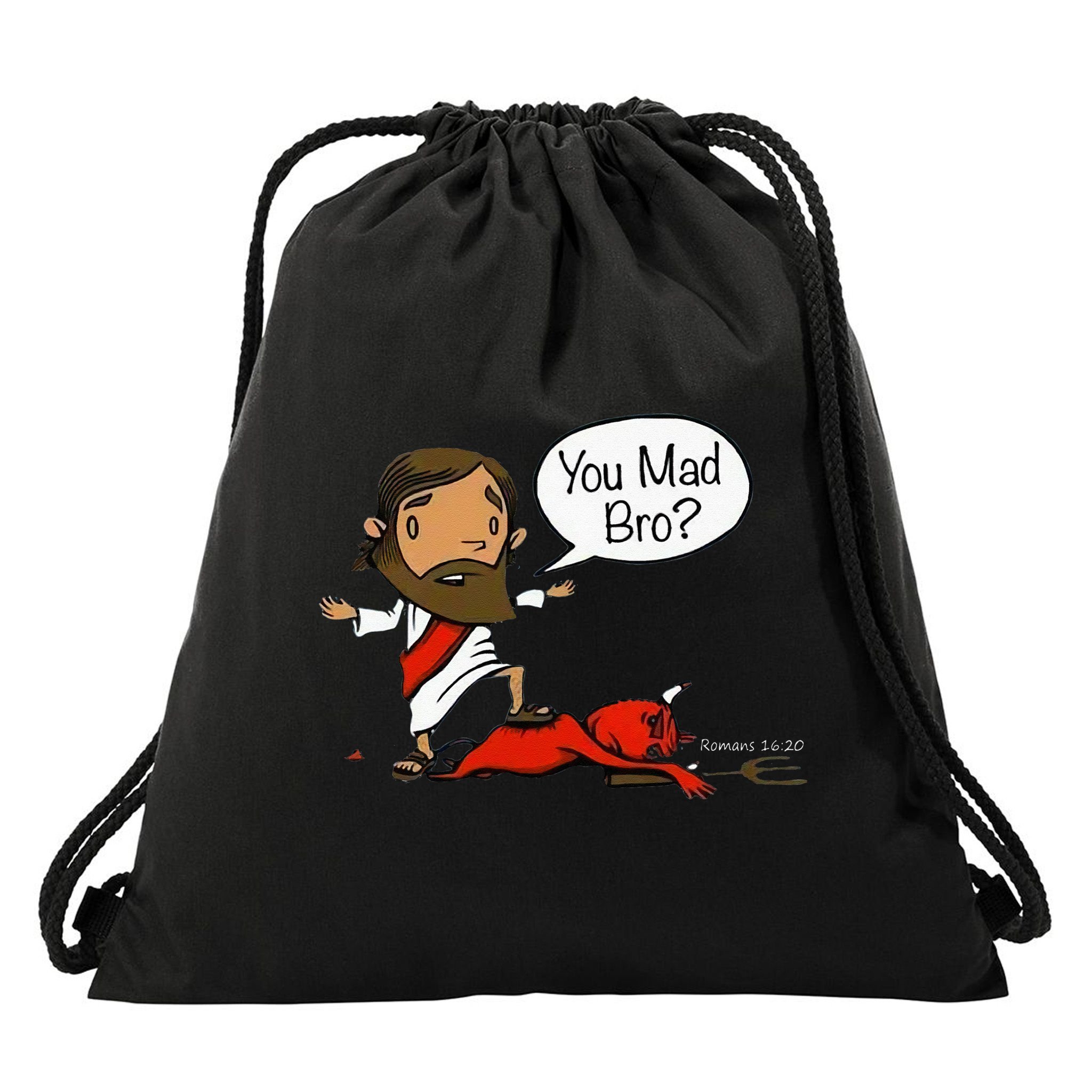You Mad Bro Funny Jesus Drawstring Bag