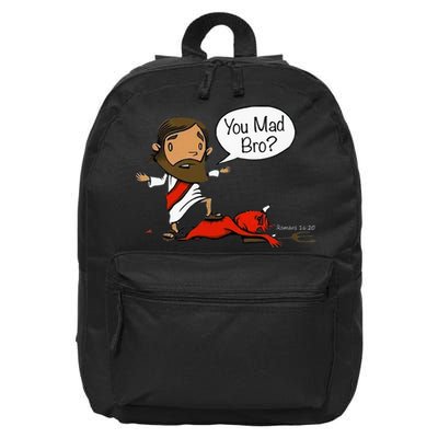 You Mad Bro Funny Jesus 16 in Basic Backpack