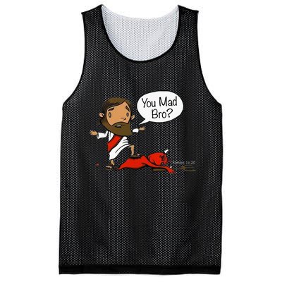 You Mad Bro Funny Jesus Mesh Reversible Basketball Jersey Tank