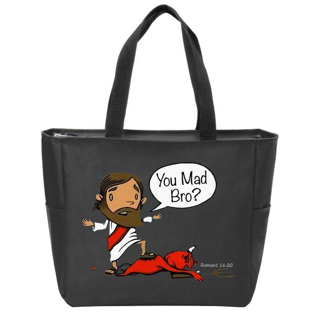 You Mad Bro Funny Jesus Zip Tote Bag